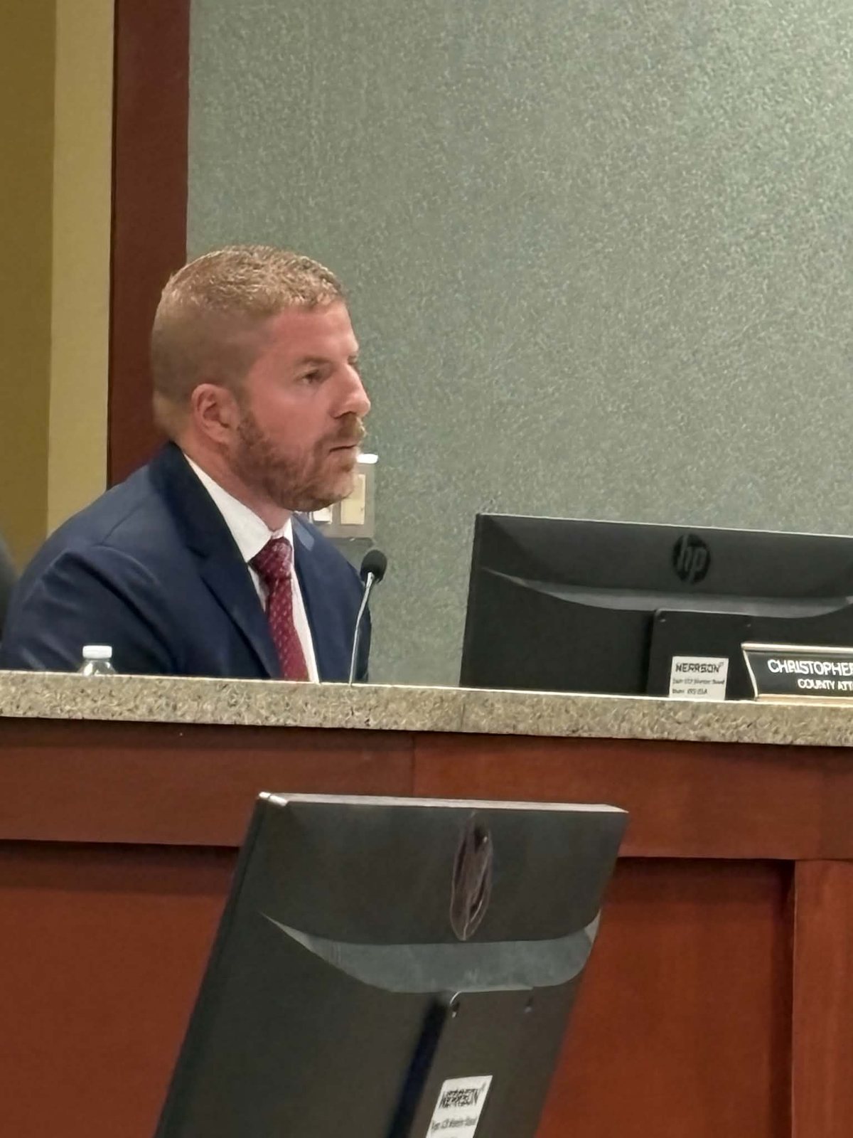 Chris Dadak seated at the dais during the Franklin County Board of Supervisors meeting.